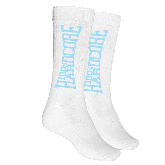 100% Hardcore Chaussettes The Brand | blanc-bleu