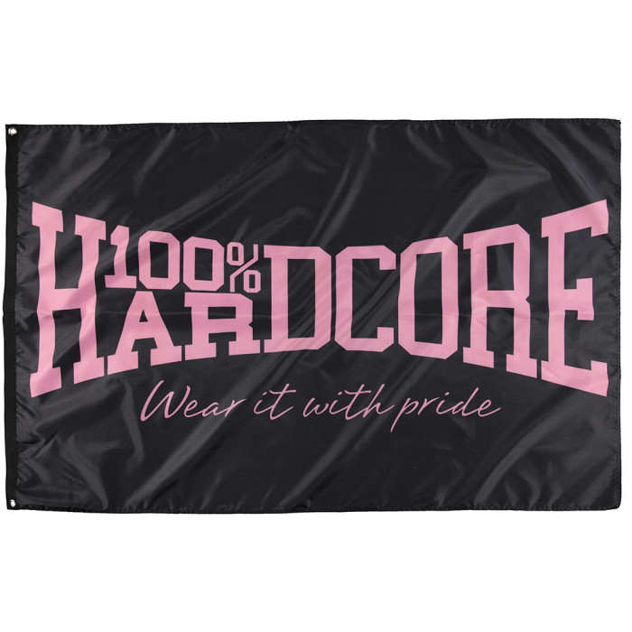 100% Hardcore drapeau THE BRAND imprimé en rose