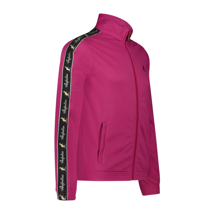 Veste slim australienne passepoilée noire + big logo 3.0 | rose