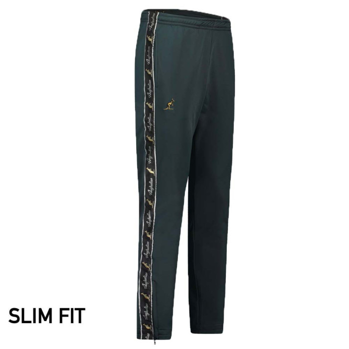 Pantalon Australian slim fit avec 2 fermetures éclair et passepoil noir 3.0 | woods green