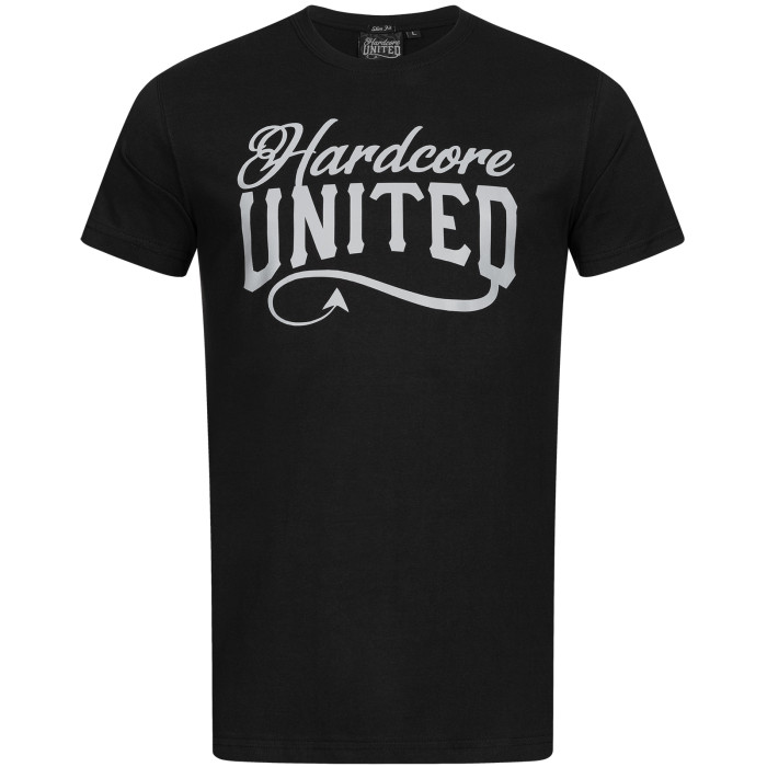 Hardcore United T-shirt imprimé logo réfléchissant | noir