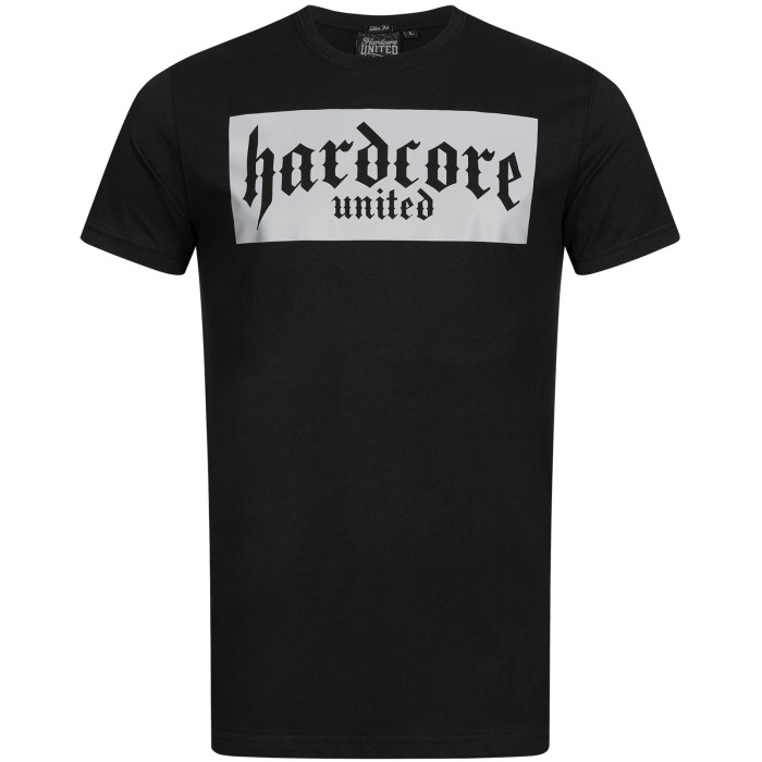 Hardcore United T-shirt réfléchissant goth logo bar | noir