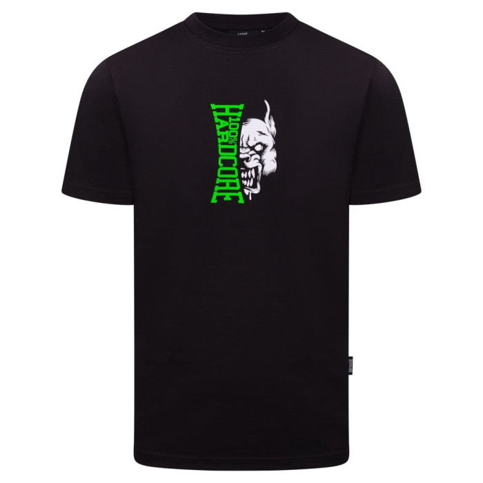 100% Hardcore T-shirt avec Logo Vert | Noir