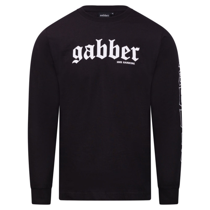 100% Hardcore Longsleeve Gabber | Noir