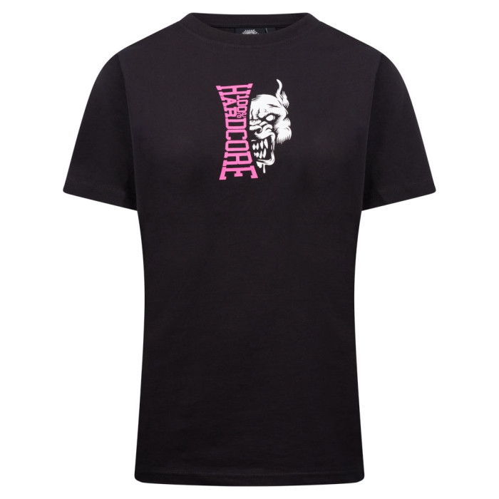  100% Hardcore T-shirt Femme avec Logo Rose | Noir