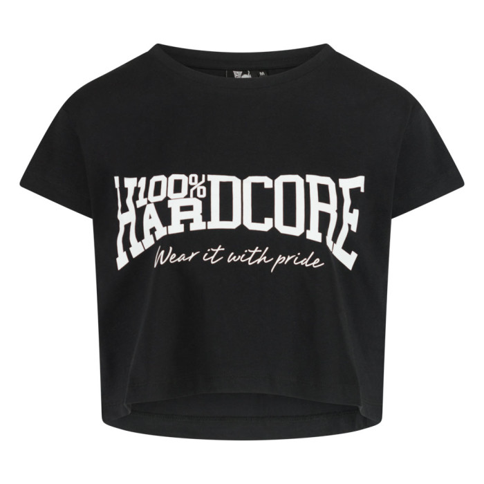 100% Hardcore croptop Essential noir et blanc