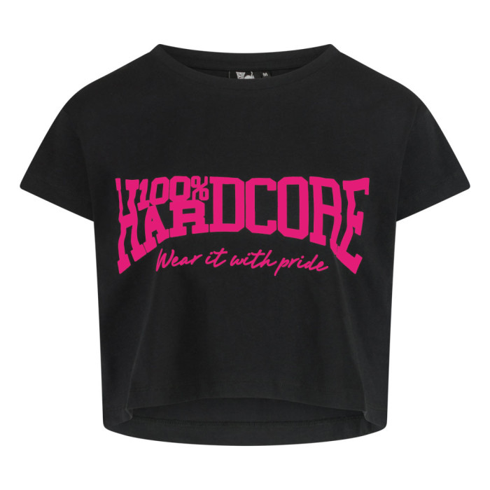 100% Hardcore Croptop ESSENTIAL rose | Noir