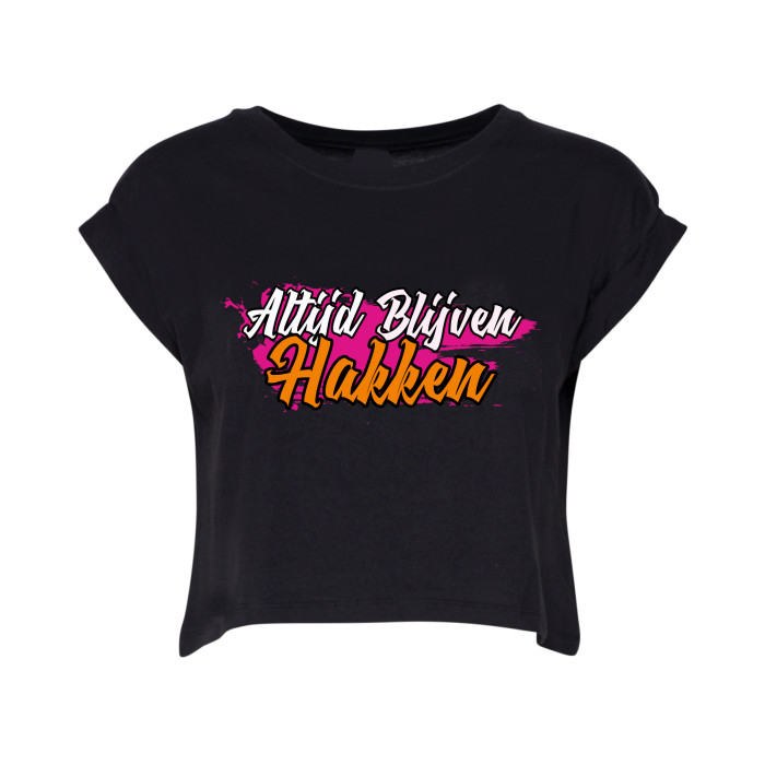 Hard-Wear x Graffiti Croptop Altijd Blijven Hakken! | zwart