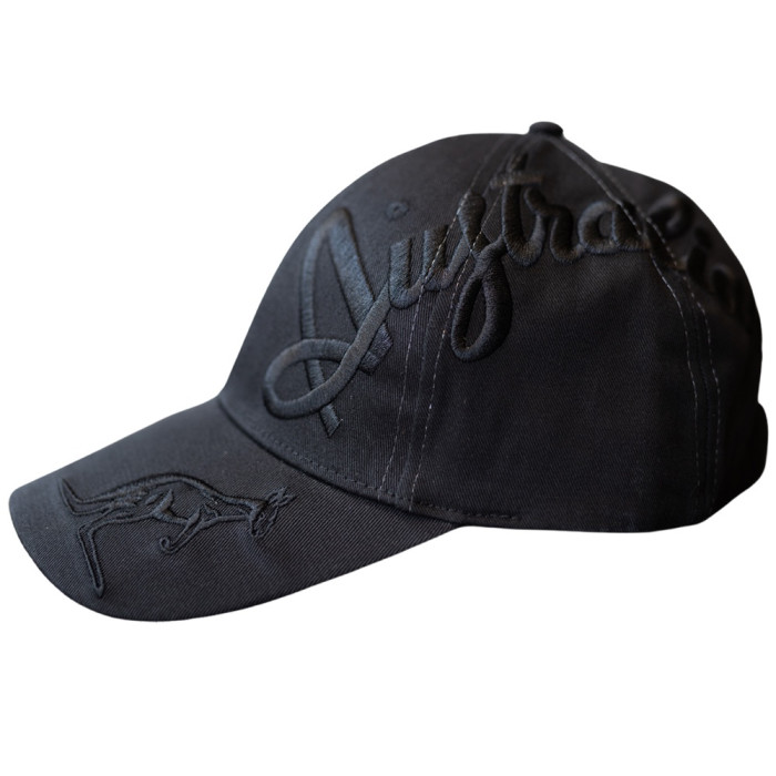 Casquette australienne noire broderie crossover exclusive | noir