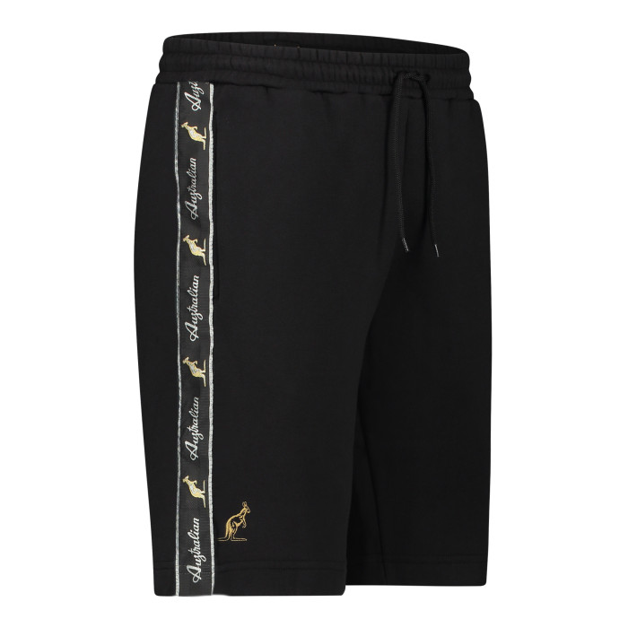 Coton bermuda australien avec deux fermetures à glissière et passepoil noir 2.0 | noir