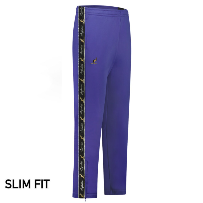 Pantalon australien slim fit avec 2 fermetures éclair et passepoil noir 3.0 | bleu pervenche