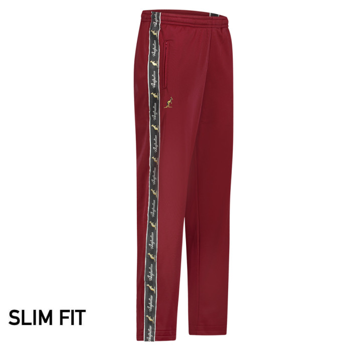 Pantalon australien slim fit avec 2 fermetures à glissière et passepoil noir 3.0 | Bordeaux rouge 