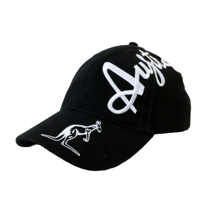 Casquette australienne blanche broderie crossover exclusive | noir