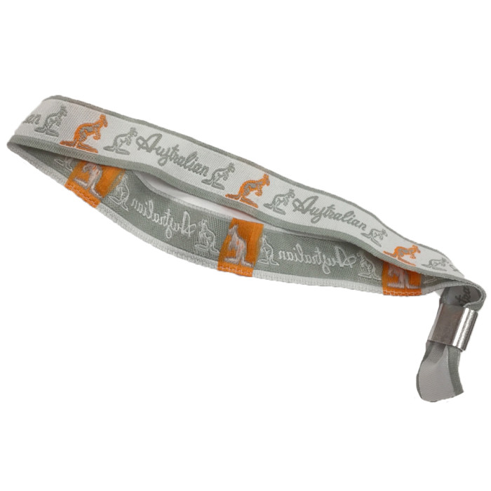 Bracelet de festival australien | logo ☓ passepoil blanc 