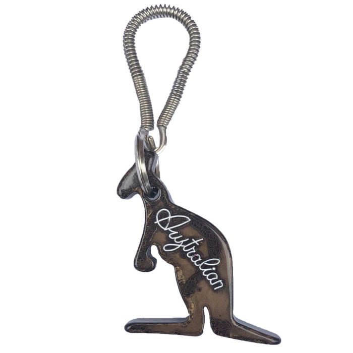 Porte-clefs australien ☓ effet marbre ☓ marron