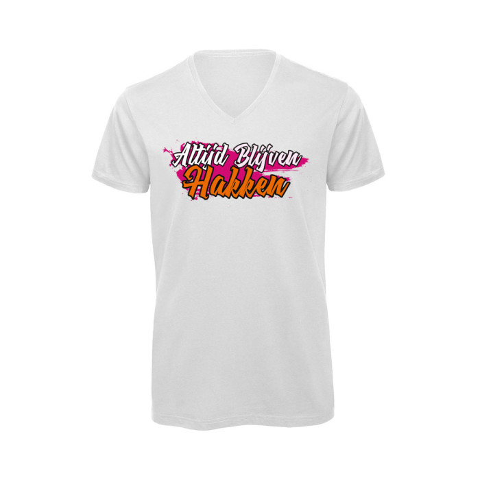 Hard-Wear T-shirt ALTIJD BLIJVEN HAKKEN! graffiti-editie | wit