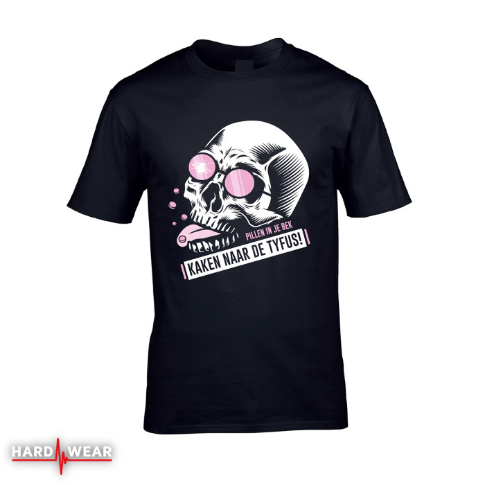 Hard-Wear T-shirt Pillen in je bek ❍⊜ | zwart