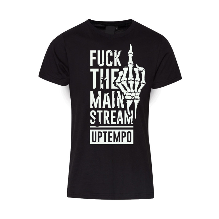 Hard-Wear T-shirt Uptempo fck the mainstream | zwart
