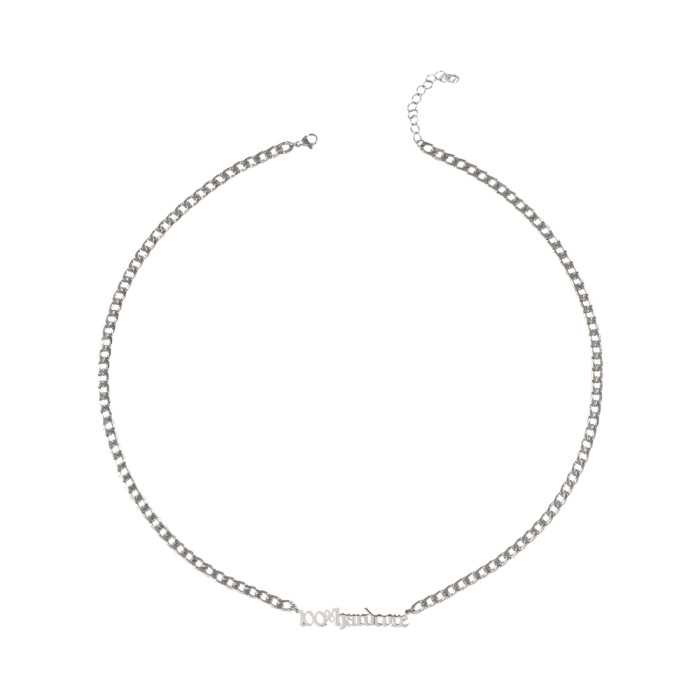 100% Hardcore Collier logo 65 CM | argent