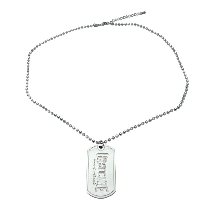 100% Hardcore Collier DOGTAG | Argent
