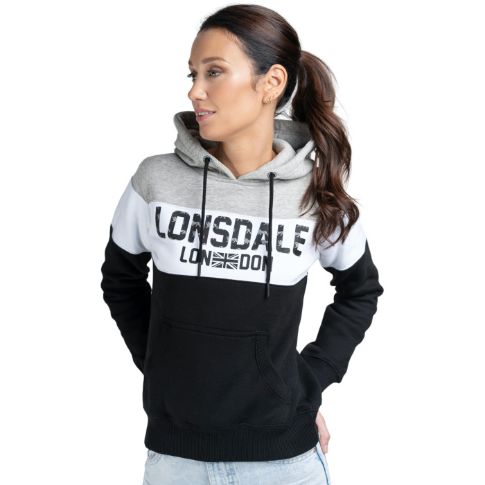 Hoodie Lonsdale pour femmes Penbryn | noir - blanc - gris