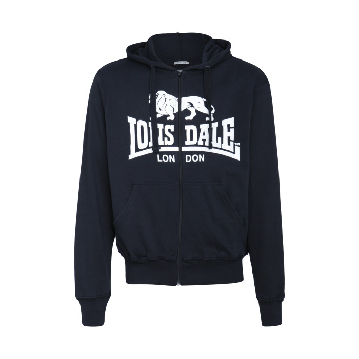 Lonsdale Sweat A Capuche Zippé Krafty Logo Grand Lion Sur Poitrine | noir