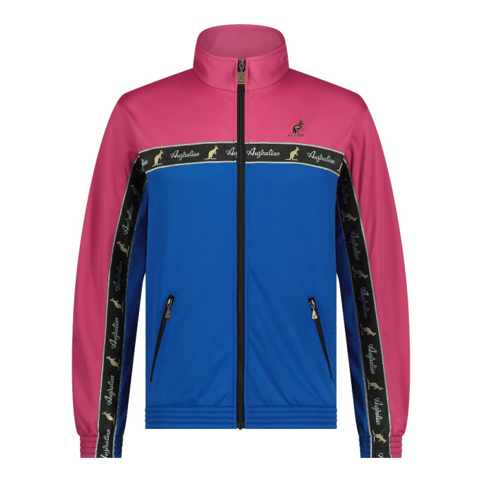 Veste australienne duo noir 2.0 | bleu de méthylène - rouge tendre