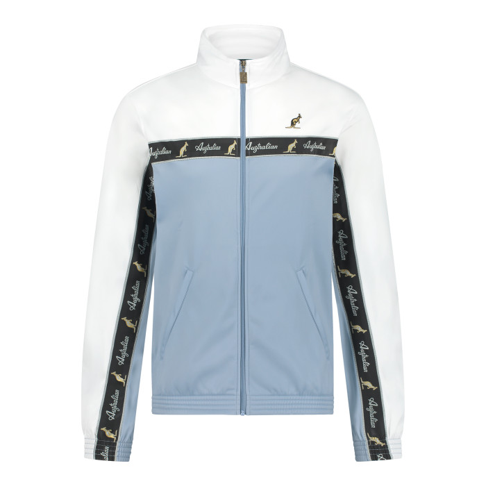 Australian duo jacket black breasted 3.0 | light denim - white