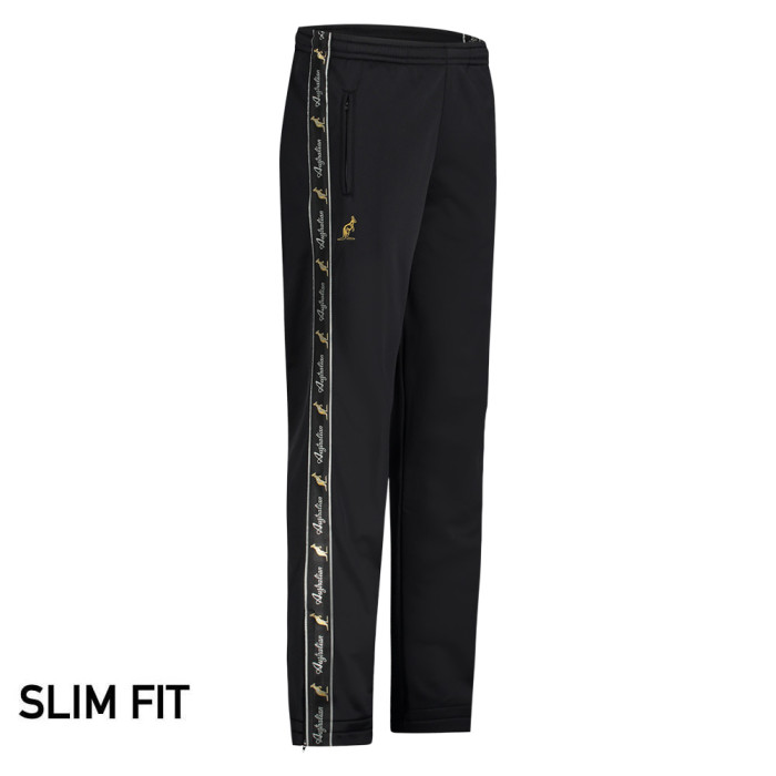 Pantalon australien slim fit avec 2 fermetures éclair et passepoil noir 3.0 | noir