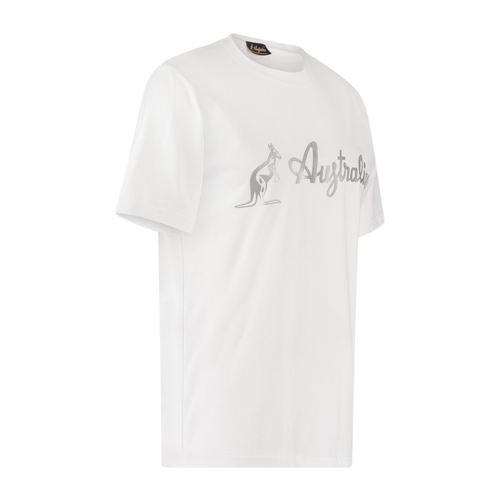 T-shirt australien avec logo argenté | blanc