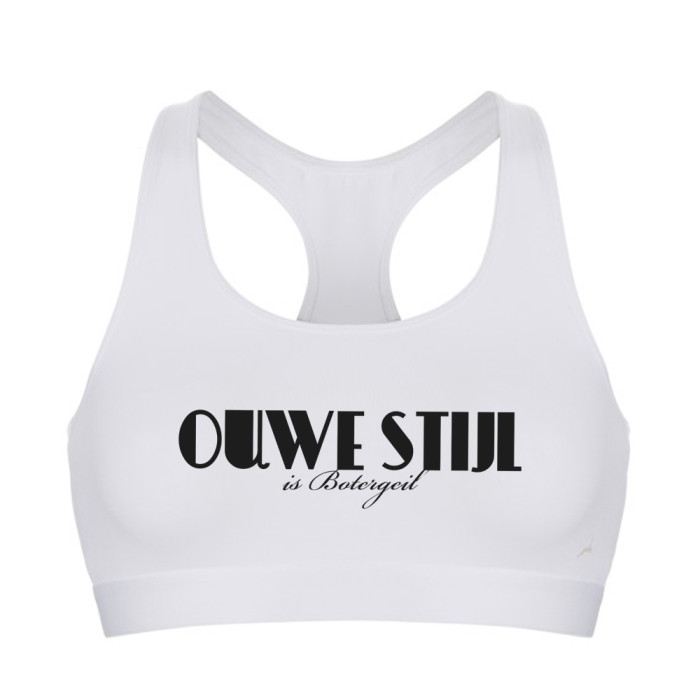 Ouwe Stijl is Botergeil haut de sport femme logo blanc