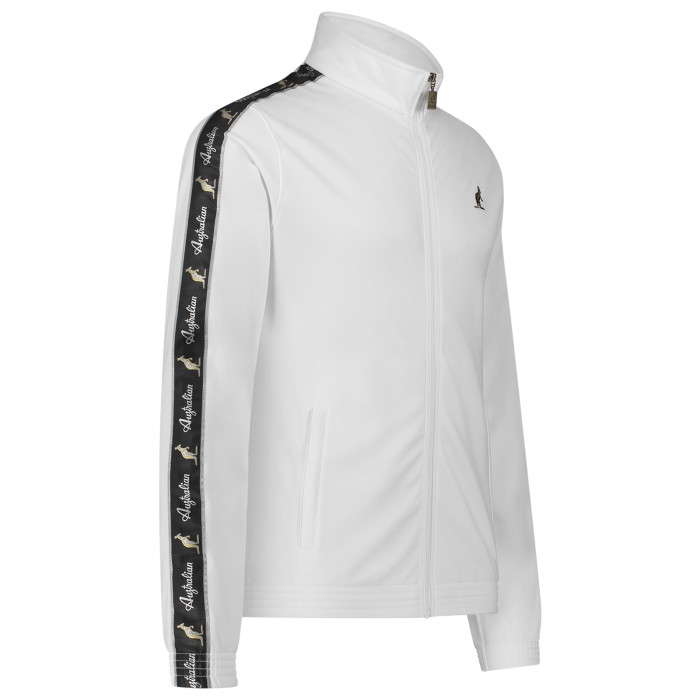 Veste slim Australian passepoilée noire + grand logo 3.0 | blanc