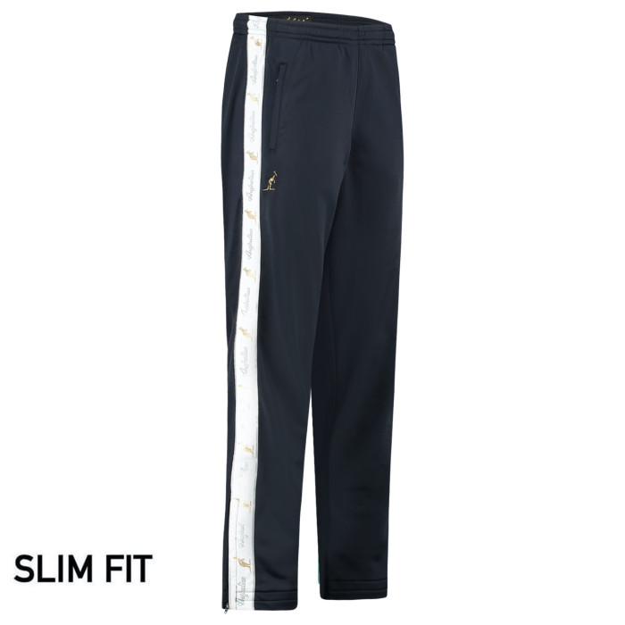 Australian broek slim fit met 2 ritsen en witte bies 3.0 | navy
