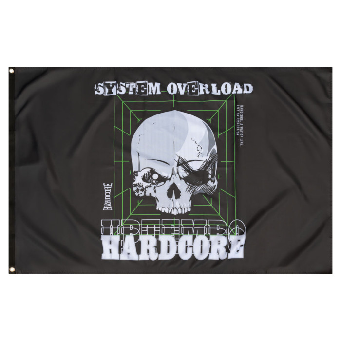 100% Hardcore X System Overload drapeau WAY OF LIFE | Noir