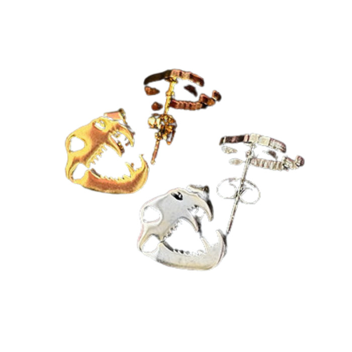 Speedcore Italia oorbellen skull | zilver