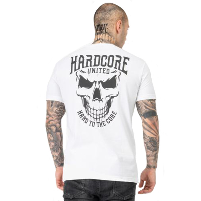 Hardcore United t-shirt skully | wit - zwart