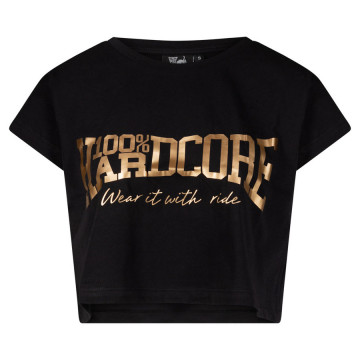 100% Hardcore croptop Essential noir-or