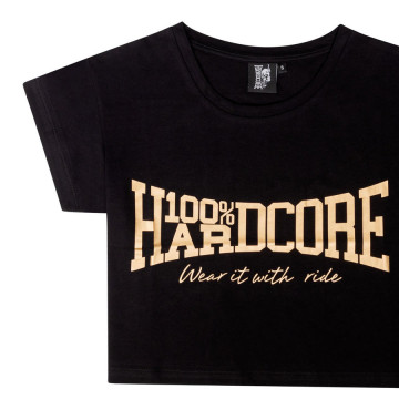 100% Hardcore croptop Essential noir-or