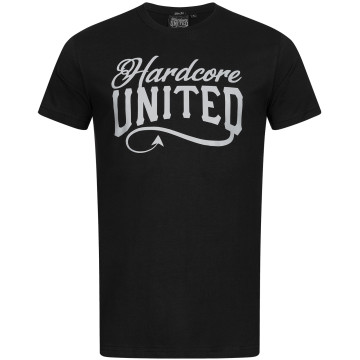 Hardcore United T-shirt imprimé logo réfléchissant | noir