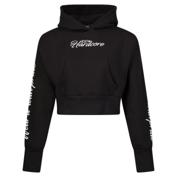 100% Hardcore Cropped Hoodie Pride | Noir