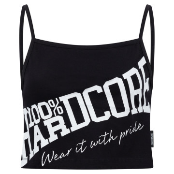 100% Hardcore laced croptop Essential | noir - blanc