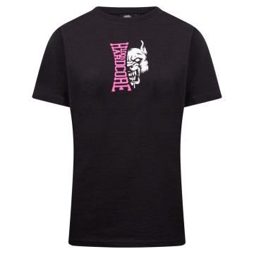  100% Hardcore T-shirt Femme avec Logo Rose | Noir