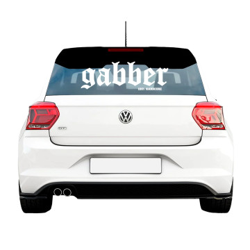 100% Hardcore autocollant voiture GABBER 60 CM | blanc
