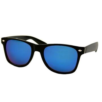 Loud and Clear lunettes wayfarer monture noire | verre miroir bleu