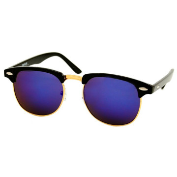Loud and Clear lunettes clubmaster ovales noires | lunettes miroir bleu violet
