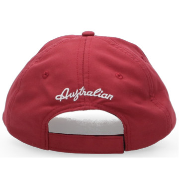 Casquette australienne avec logo argenté bordeaux