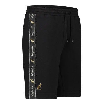 Coton bermuda australien avec deux fermetures à glissière et passepoil noir 2.0 | noir