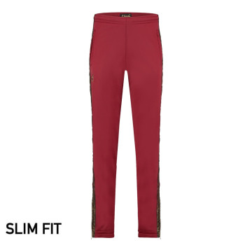 Pantalon Australian slim fit avec 2 fermetures éclair et passepoils dorés 3.0 | rouge bordeaux