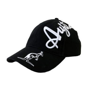 Casquette australienne blanche broderie crossover exclusive | noir