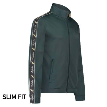 Veste australienne cintrée avec passepoil noir 2.0 | woods green